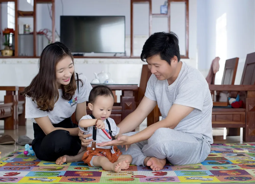 Parent feeding infant